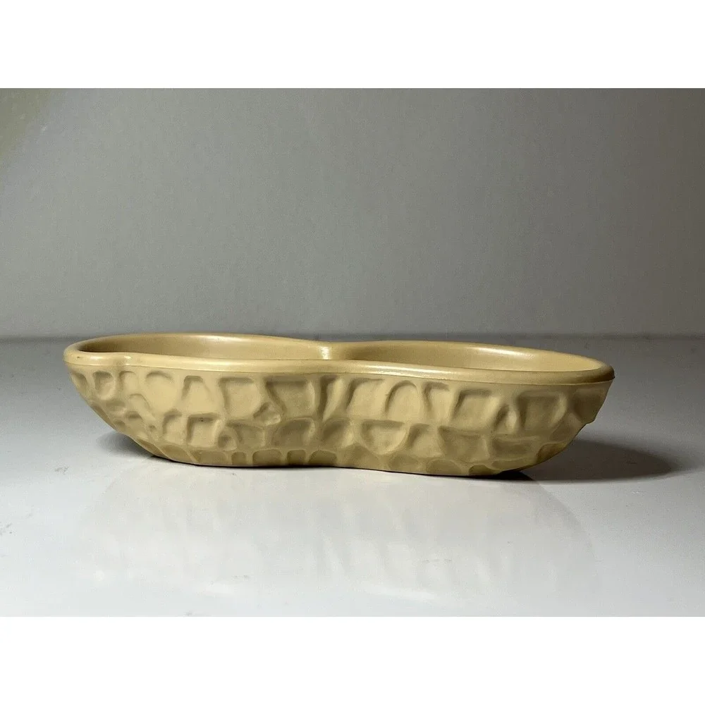 AVON Mr.Peanut Nutty Soap Dish Nut Shell Shaped Bowl Brown Tan 6.5